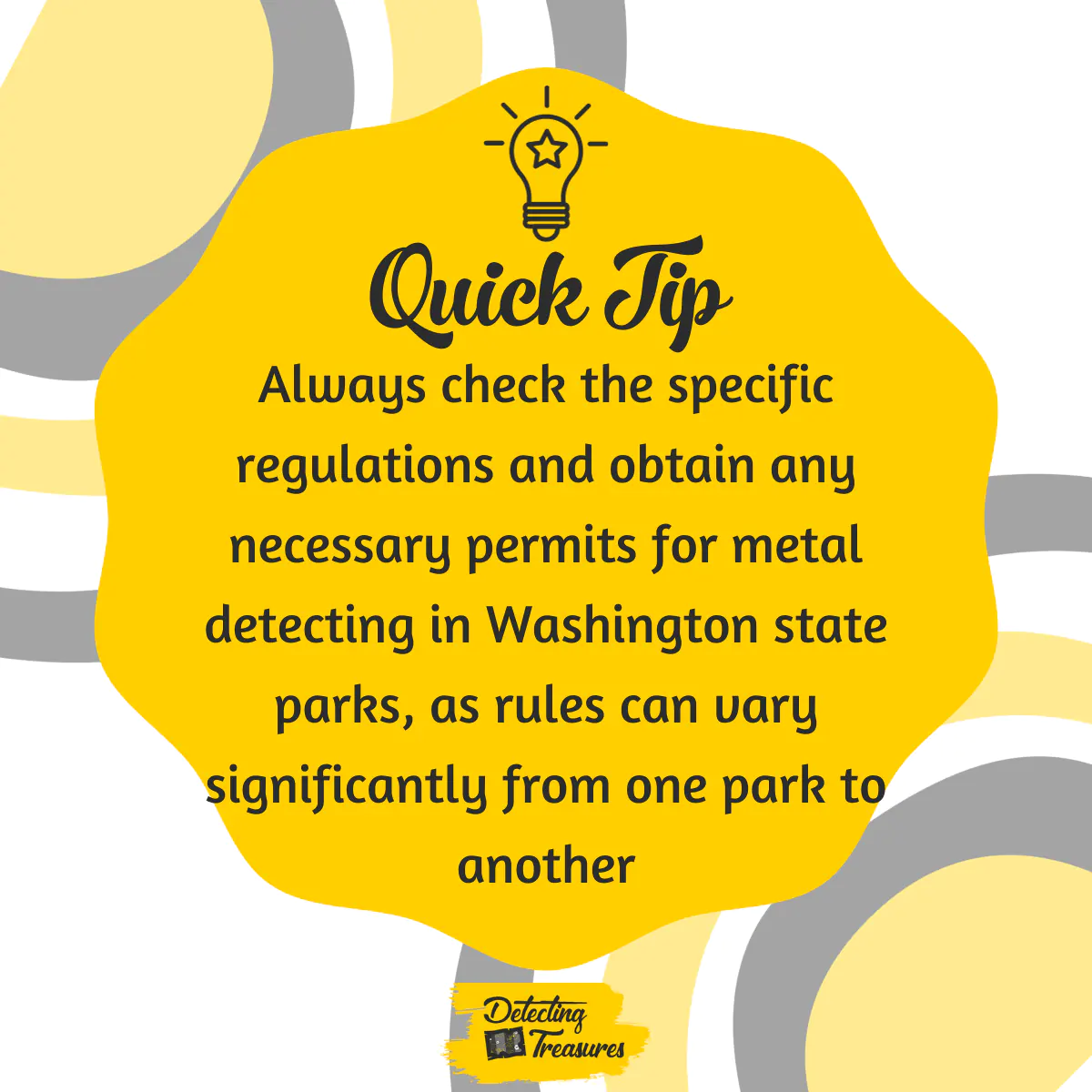 Tip for metal detecting in Washington state parks
